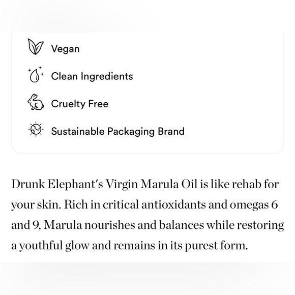 $10❤️‍🔥 LAST 1! Drunk Elephant Virgin Marula Luxury Face Oil 🐘 NEW - Picture 7 of 10